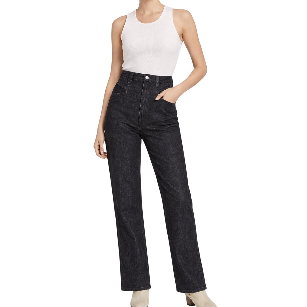 Isabel Marant Étoile Black High Rise Straight Leg Jeans‎ Women's Size 4